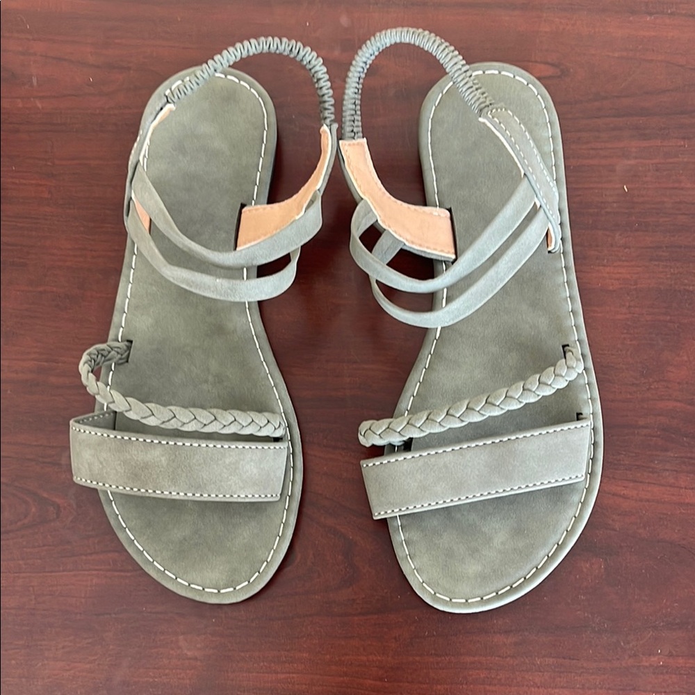 Gray Strappy Sandals
